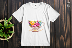 Floral Teacup Clipart Sublimation PNG Product Image 3