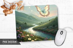 Glowing Butterfly Dreamscape Mouse Pad PNG Design Product Image 1