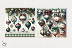 Christmas tree decorations digital paper, background clipart Product Image 3