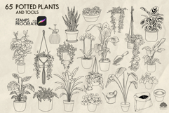 Potted Plants Procreate stamps Product Image 3