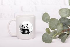 Cartoon Panda Illustration, Cute Panda PNG, Moon PNG Product Image 3
