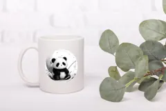 Cartoon Panda Illustration, Cute Panda PNG, Moon PNG Product Image 3