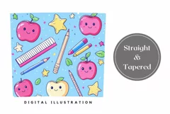 Kawaii School Tumbler Design, Back to School Sublimation Product Image 3