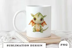 Watercolor cute Dragon sublimation png Product Image 3