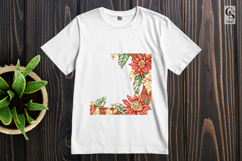 Watercolor Red Floral Frame Clipart PNG Product Image 2