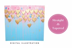 Golden Hearts Tumbler Design, Valentine's Day Sublimation Product Image 3