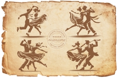 Elegant Couple Dancing Silhouette Vector Product Image 6
