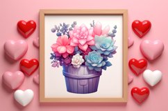 Pink Valentine Succulent Pot Clipart Product Image 3
