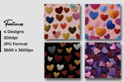 Glitter Hearts Pattern Digital Paper Product Image 3