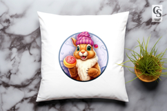 Cute Winter Bunny With Cookies Clipart Sublimation PNG Product Image 3