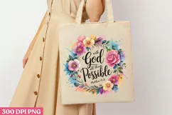 With God all things are PNG, Christian Jesus Sublimat Product Image 3