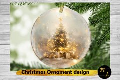 Christmas tree Ornament ,Watercolor Ornament Sublimation Product Image 1