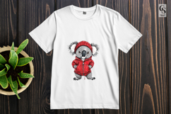 Cute Koala in Red Jacket Watercolor Clipart Sublimation PNG Product Image 2