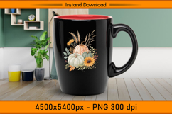 Rustic Fall Pumpkins and Sunflowers Sublimation PNG Product Image 3