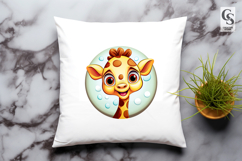 Cute Giraffe Faces Clipart Sublimation PNG Product Image 3