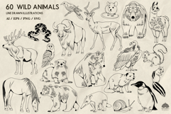 Wild animals line art collection Svg Png Eps Product Image 3