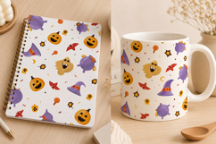 Cute Halloween Seamless Pattern PNG Product Image 3