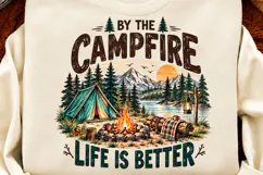 Life Is Better By The Campfire PNG, Retro Mountain Camping C Product Image 3
