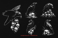 10 Bundle Dark Art Death Raven Crows Skull Bird Cannibal Product Image 5