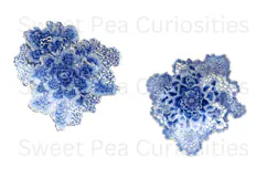 Blue Toile, Ephemera, PNG, Clipart, Junk Journal, flowers Product Image 3