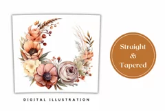 Watercolor Floral Wreath Tumbler Wrap, Flowers Sublimation Product Image 3