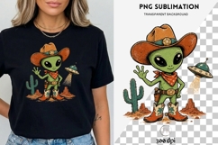 Cowboy Alien PNG | Retro UFO Desert Clipart, Western Alien Product Image 3