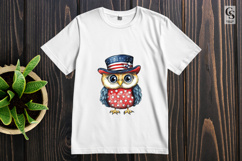 Watercolor Patriotic Owl Clipart PNG Product Image 3