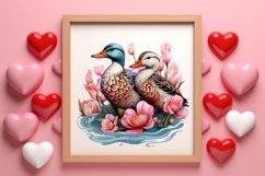 Valentines Day Mandarin Duck Couple, Christmas Clipart Product Image 3