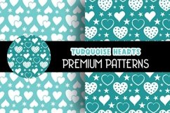 Turquoise Hearts Digital Papers Patterns Product Image 3