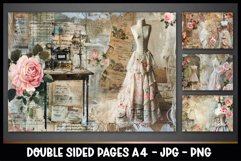 4 Vintage Double Sided Digital Papers I Junk Journal Page Product Image 1