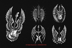 10 Bundle Dark Art Guitar Wings Music Acoustic Guitarist Product Image 5