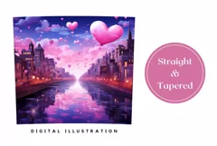 Valentine's Day Tumbler Sublimation, Love Hearts Tumbler Product Image 3