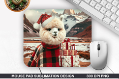 Alpaca Mouse Pad Sublimation, Christmas Mouse Pad PNG Product Image 1