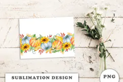 Watercolor Pumpkins seamless border png Product Image 3