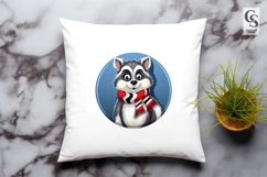 Cute Raccoon Winter Animal Clipart Sublimation PNG Product Image 3