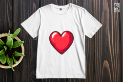 Hand Drawn Red Heart Illustration Clipart Sublimation PNG Product Image 2