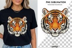 Tiger Head PNG | Detailed Tiger Face Illustration | Wildlife Product Image 1