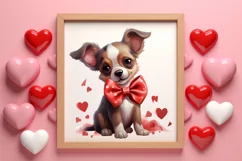 Cute Valentine Dog Clipart, Valentines Day Dog Clipart Product Image 3