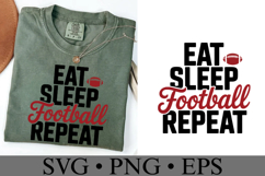 Eat Sleep Football Repeat Svg | Game Day Svg | Shirt Svg Product Image 1