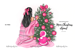 Mom and Baby Christmas Clipart Set Product Image 1
