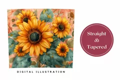 Sunflowers Tumbler Sublimation, Cute Flowers Tumbler Wrap Product Image 3