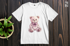 Pastel Teddy Bear Bow Clipart Sublimation PNG Product Image 3