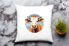 Black And Brown Farm Cow Faces Clipart Sublimation PNG Product Image 3