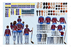 Hockey Family clipart: &quot;HOCKEY CLIPART&quot; Hockey jerseys PNG Product Image 2