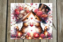 Valentine animals | 4 cat Skinny tumbler designs Product Image 3