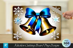 Ribbon Bells And Snowflakes Cutting Board PNG Product Image 1