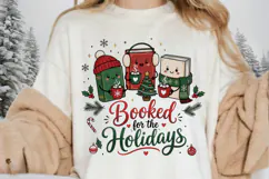 Booked For The Holidays SVG PNG, Christmas Book Lover SVG Product Image 2