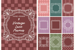 Vintage Lace Frames Clipart Bundle Product Image 1