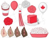 Canada Day CLIPART Patriot Maple White Flag Red Stripes PNG Product Image 2