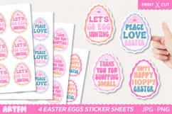 Groovy Easter Eggs Quotes Sticker Sheets Product Image 1